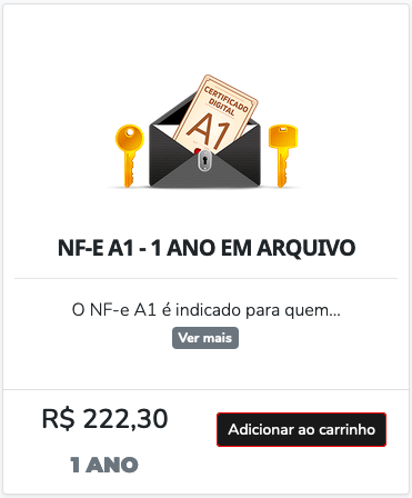 NF-e A1 Arquivo - 12 Meses