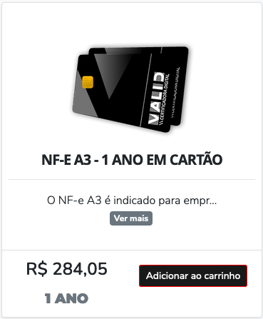 NF-e A3 Cartão - 36 Meses