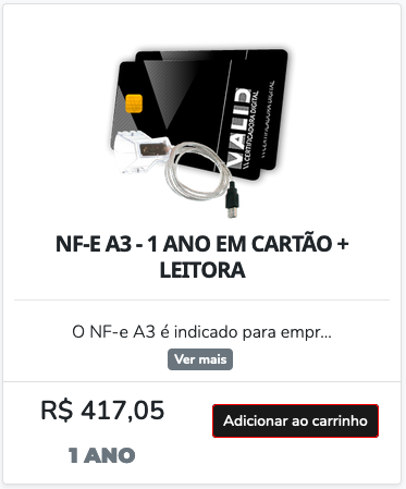 NF-e A3 Kit Leitora - 36 Meses